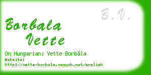 borbala vette business card